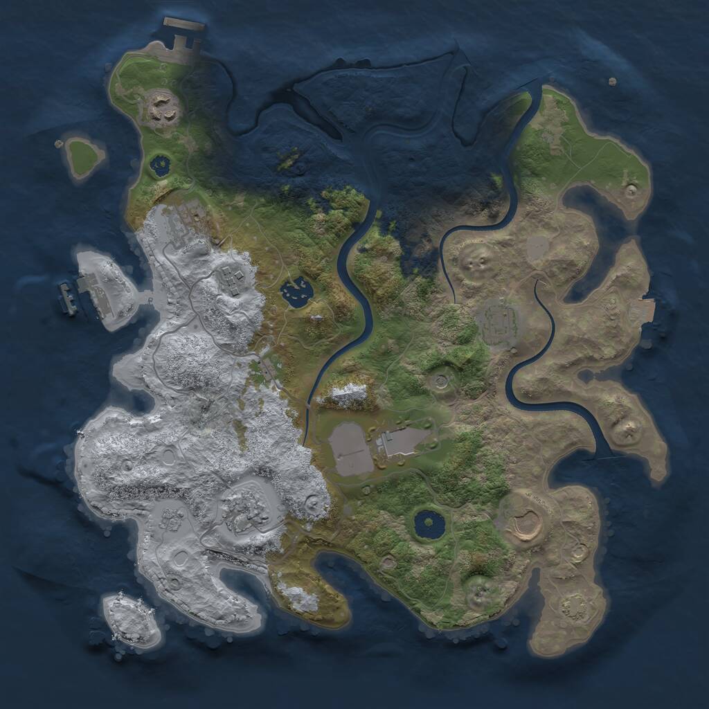 Rust Map: Procedural Map, Size: 3500, Seed: 9261124, 14 Monuments