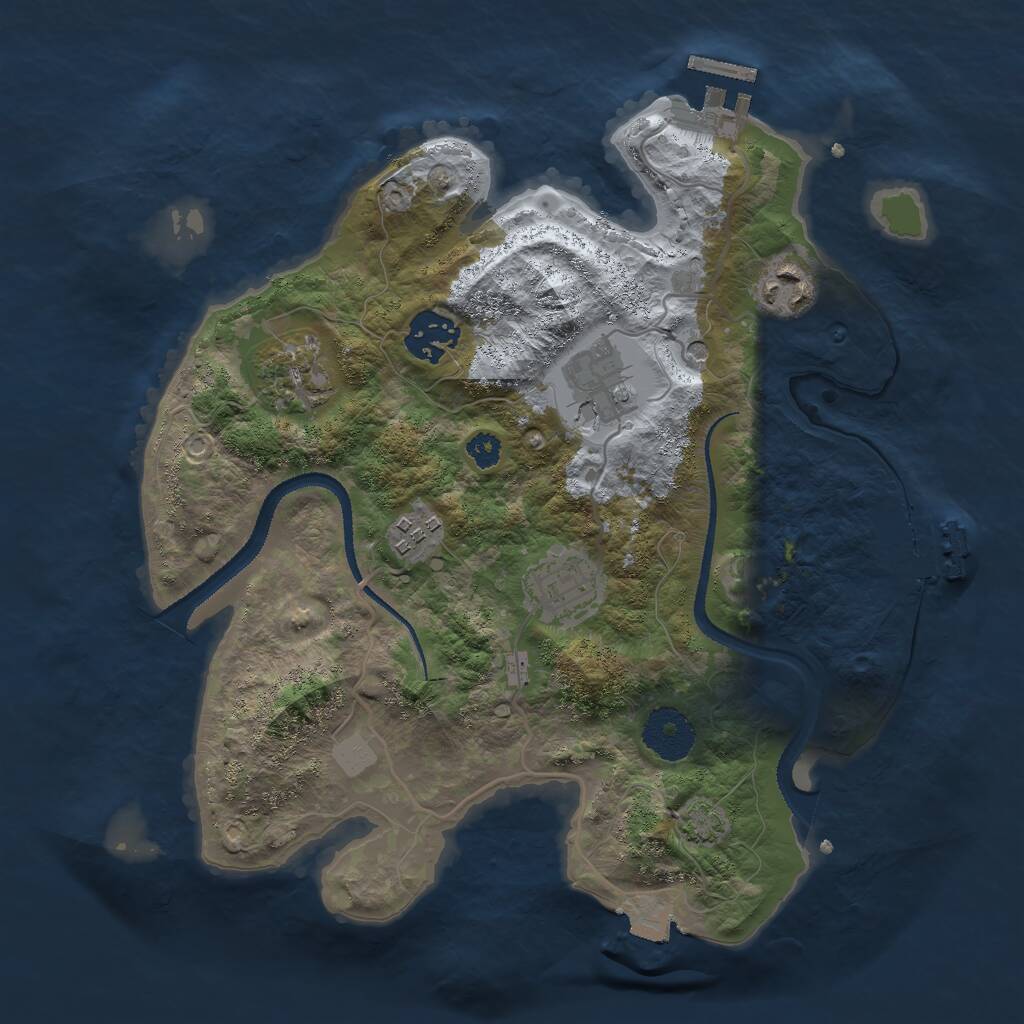 Rust Map: Procedural Map, Size: 3000, Seed: 731063677, 11 Monuments