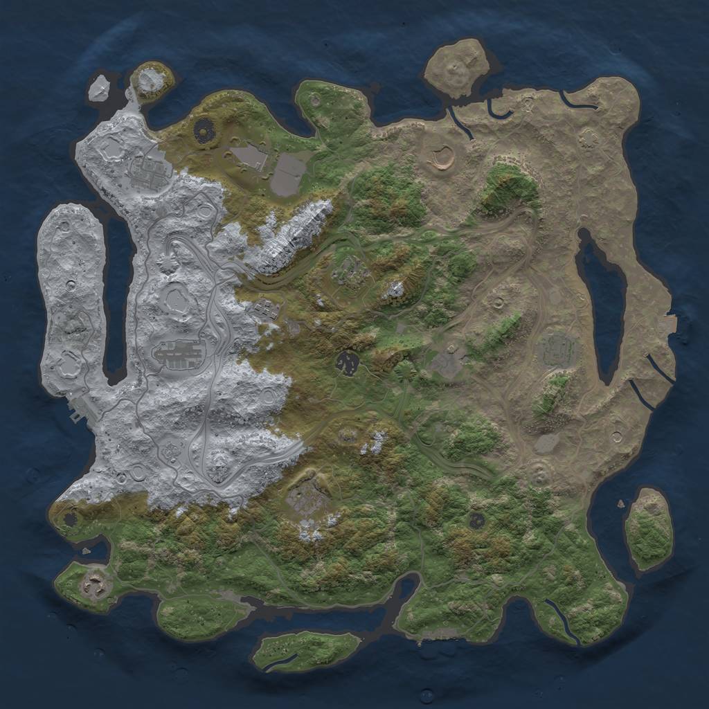 Rust Map: Procedural Map, Size: 4500, Seed: 1865410, 19 Monuments