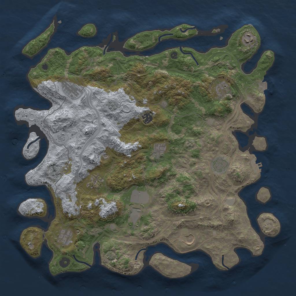 Rust Map: Procedural Map, Size: 4250, Seed: 354688490, 18 Monuments