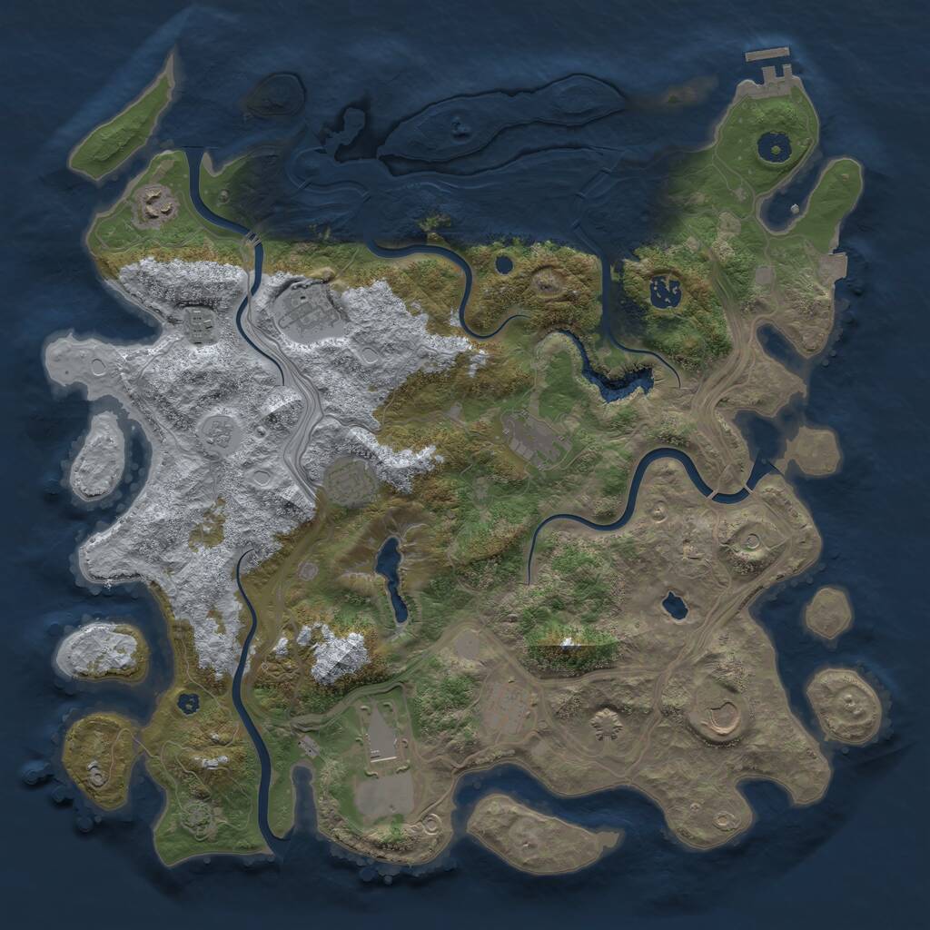 Rust Map: Procedural Map, Size: 4250, Seed: 354688490, 14 Monuments