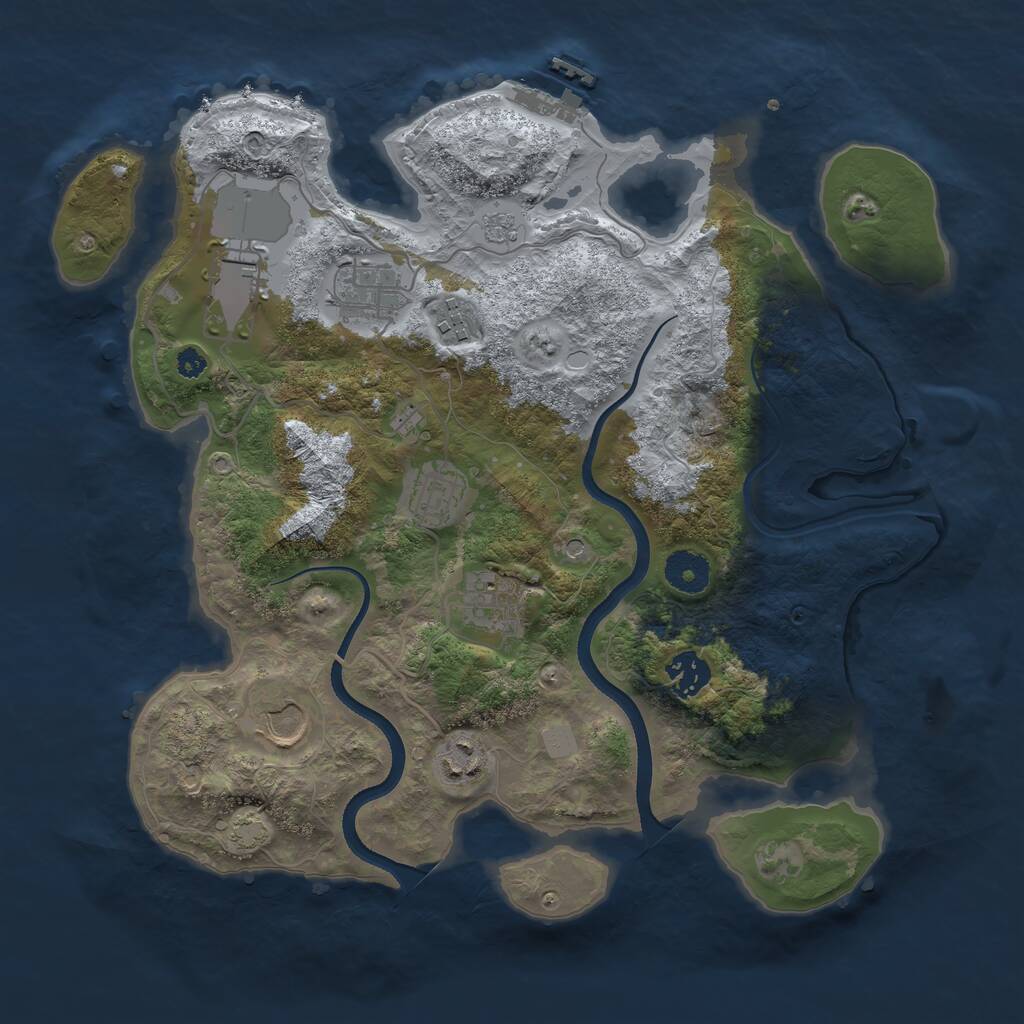 Rust Map: Procedural Map, Size: 3500, Seed: 1085831962, 13 Monuments