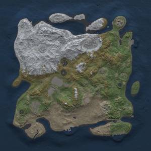 Thumbnail Rust Map: Procedural Map, Size: 3500, Seed: 22458662, 14 Monuments