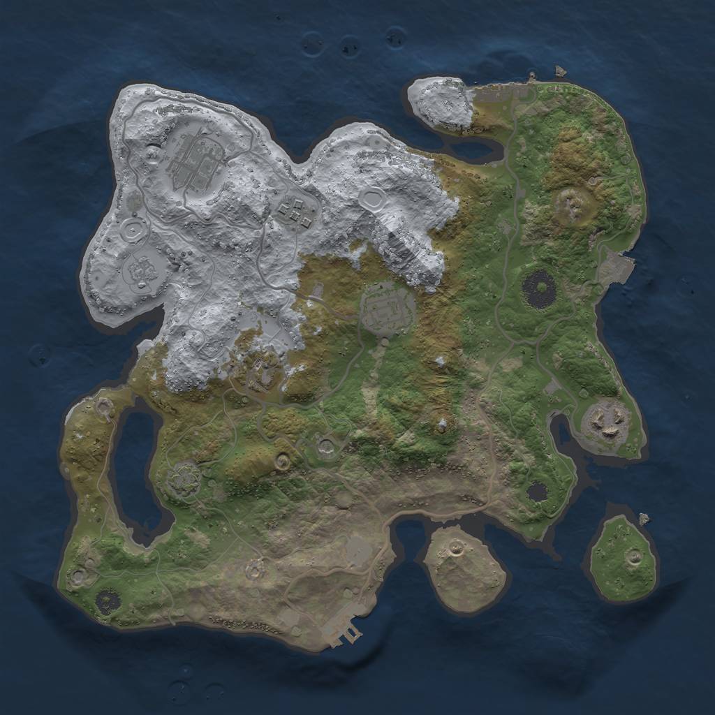 Rust Map: Procedural Map, Size: 3000, Seed: 203937770, 13 Monuments