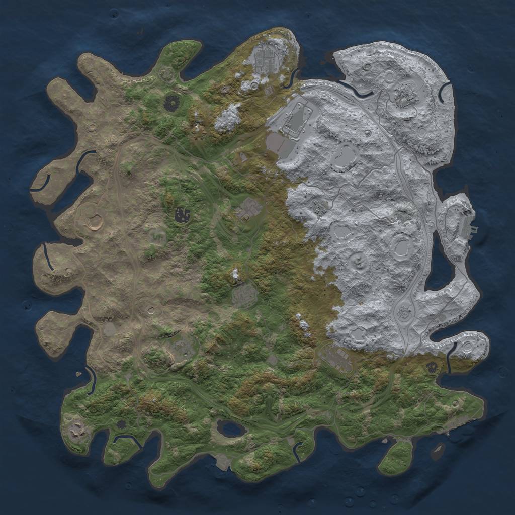 Rust Map: Procedural Map, Size: 4750, Seed: 985303791, 19 Monuments