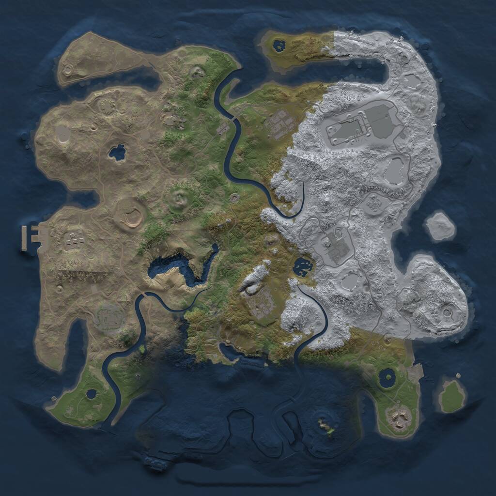 Rust Map: Procedural Map, Size: 4000, Seed: 47277670, 16 Monuments