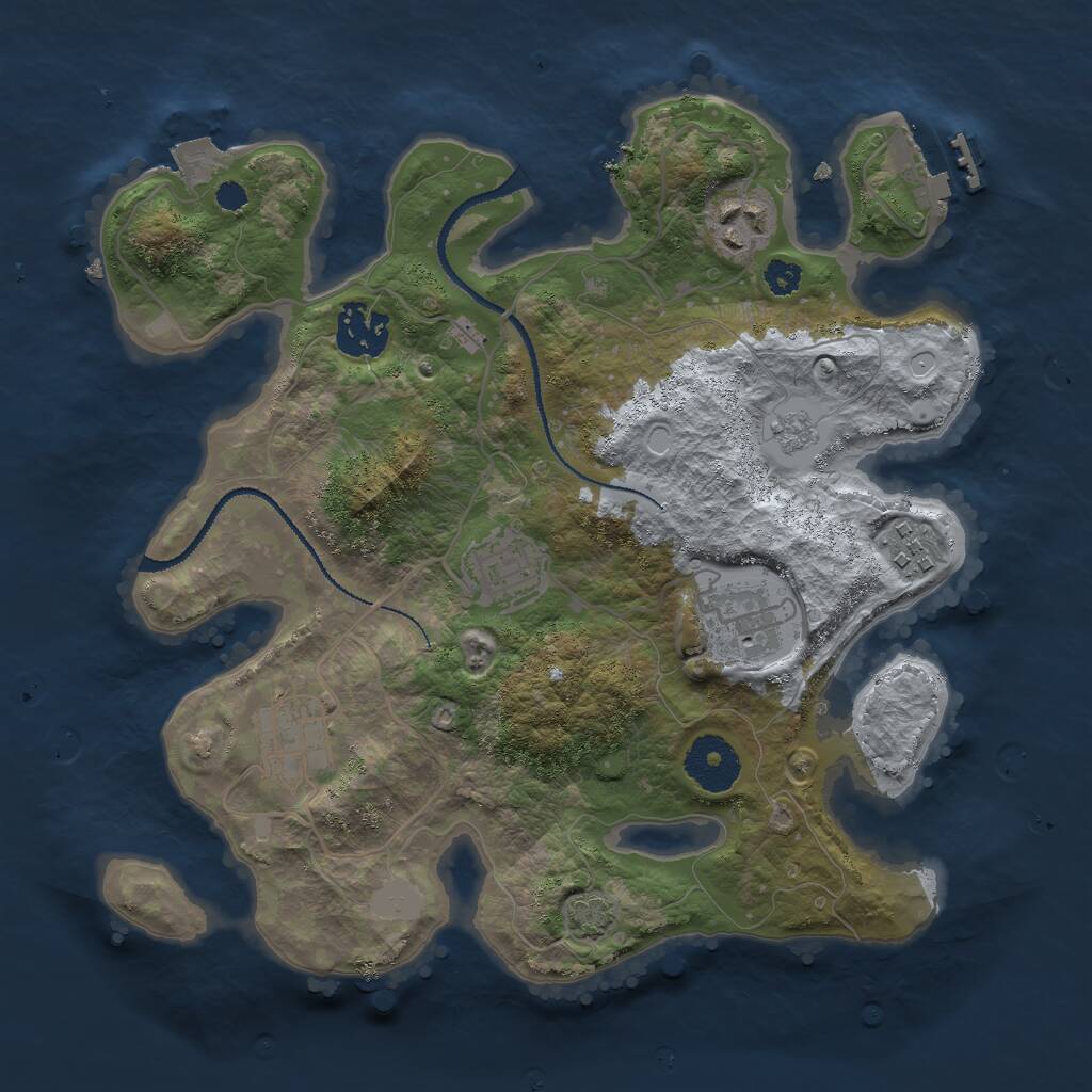 Rust Map: Procedural Map, Size: 3000, Seed: 336228295, 10 Monuments