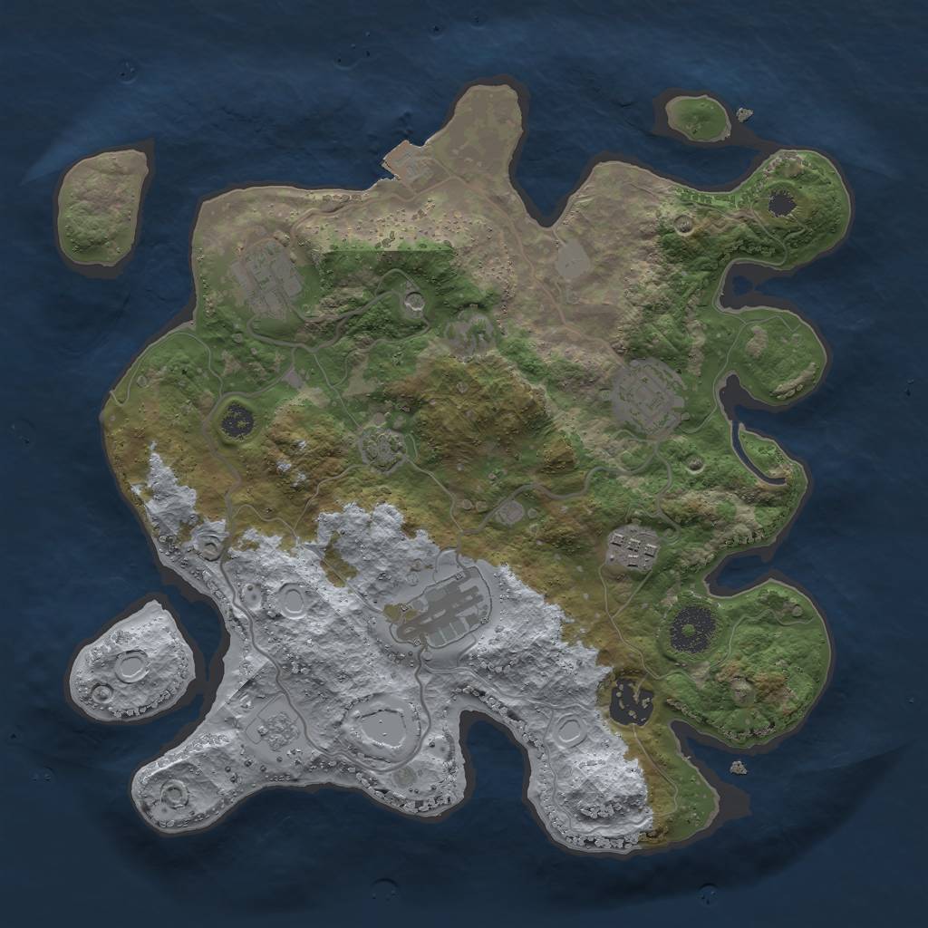 Rust Map: Procedural Map, Size: 3000, Seed: 568333048, 11 Monuments