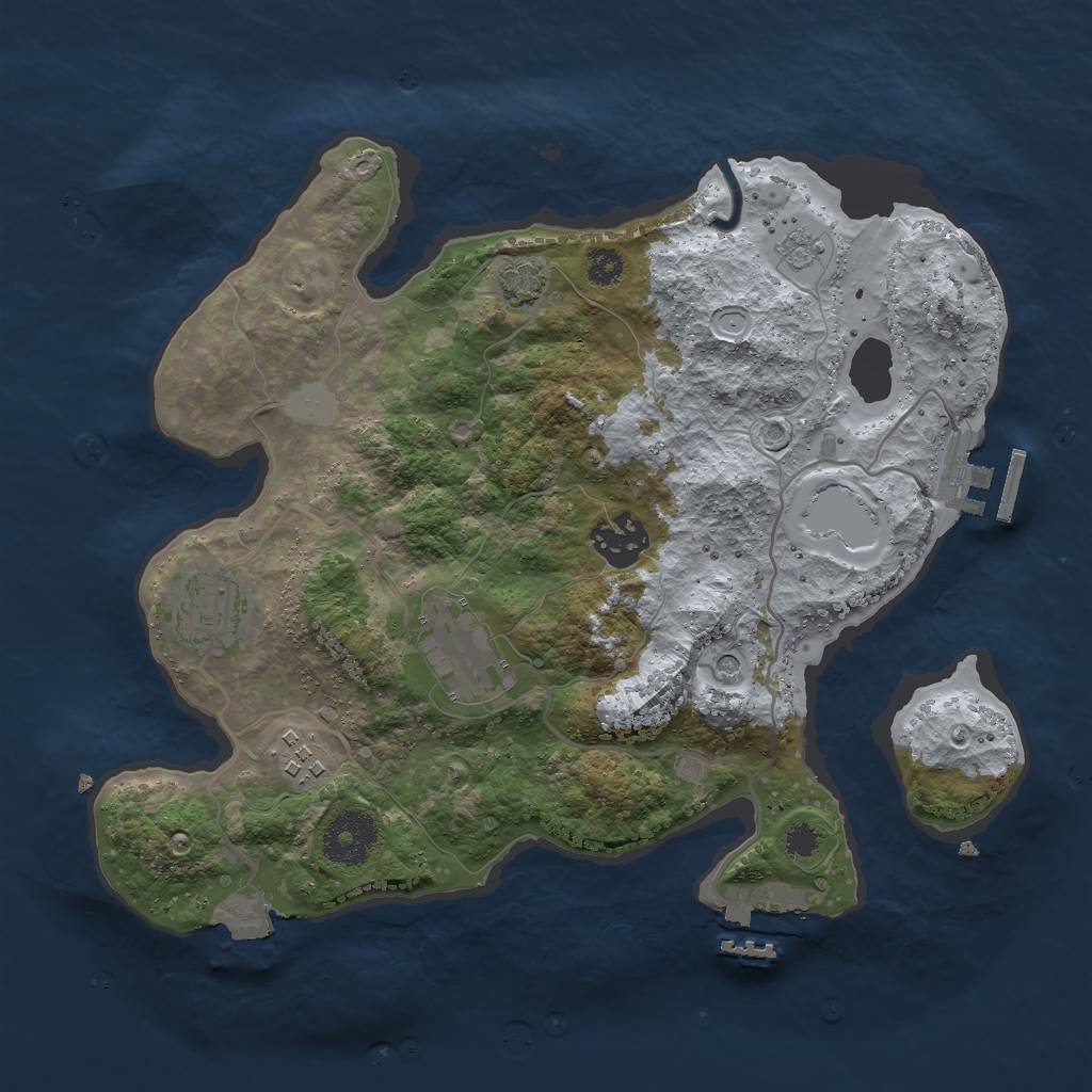 Rust Map: Procedural Map, Size: 3000, Seed: 993635686, 12 Monuments