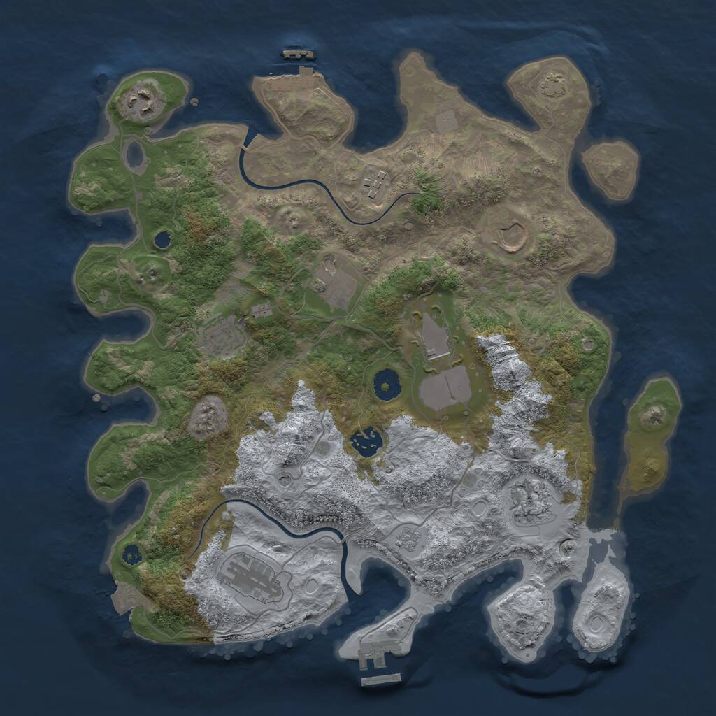 Rust Map: Procedural Map, Size: 3650, Seed: 6992264, 15 Monuments