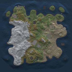 Thumbnail Rust Map: Procedural Map, Size: 3500, Seed: 365236974, 14 Monuments