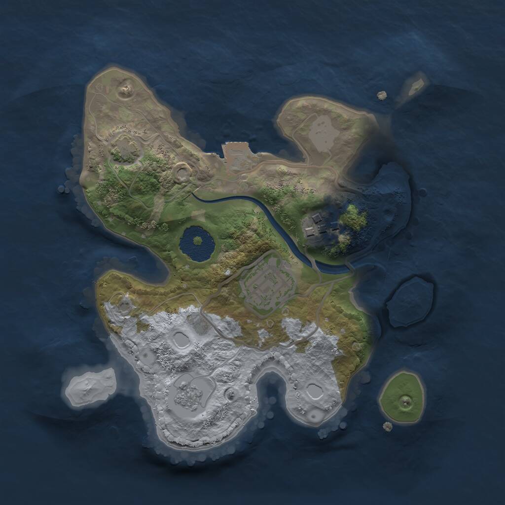 Rust Map: Procedural Map, Size: 2200, Seed: 250217107, 5 Monuments