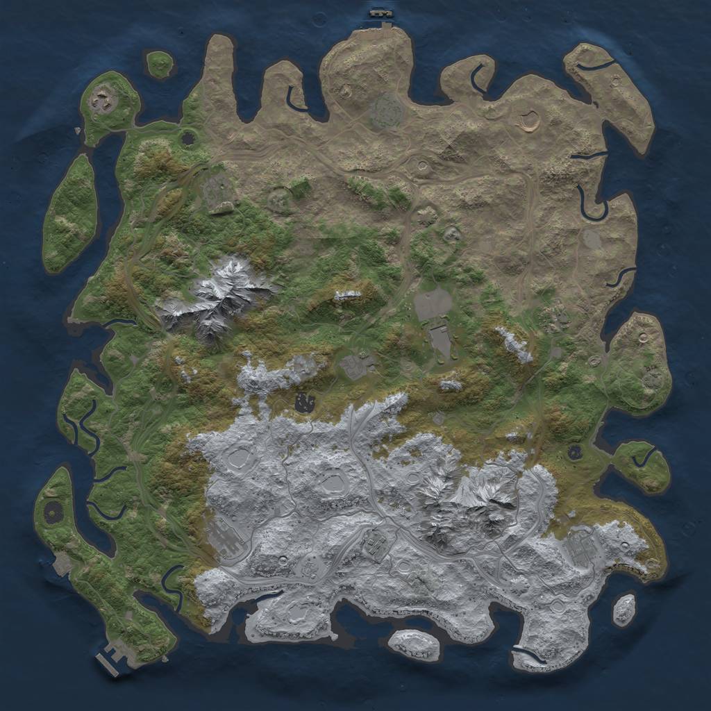Rust Map: Procedural Map, Size: 5000, Seed: 1831574254, 19 Monuments
