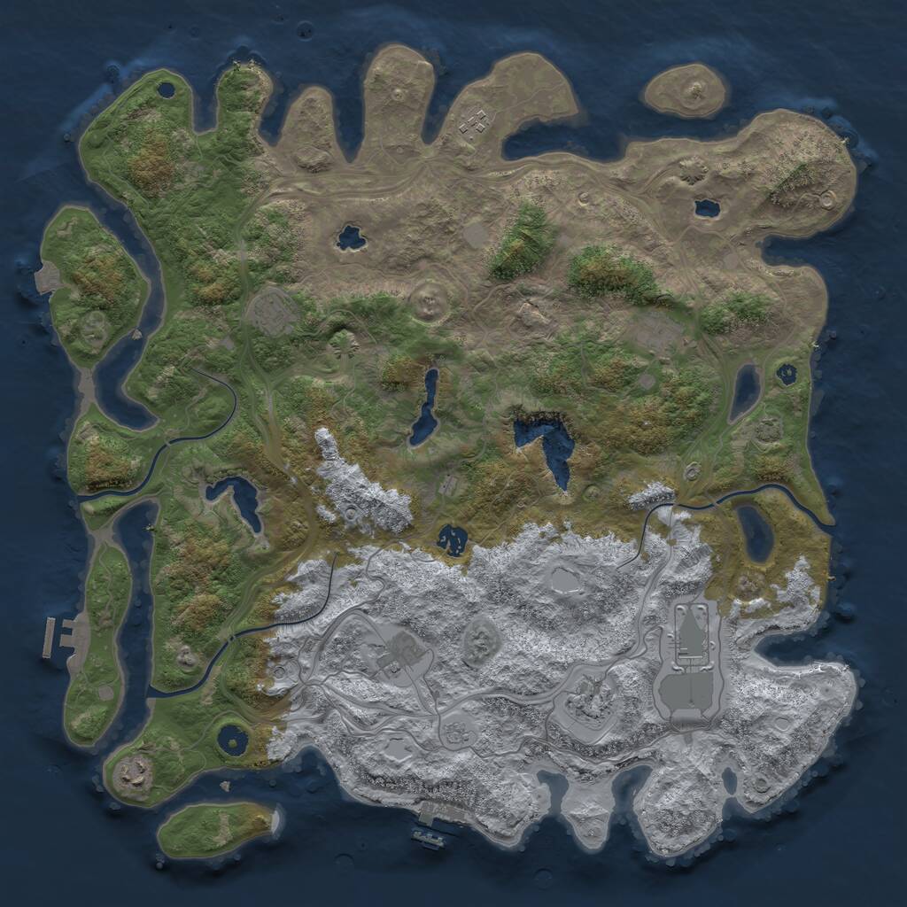 Rust Map: Procedural Map, Size: 4500, Seed: 1972918051, 14 Monuments