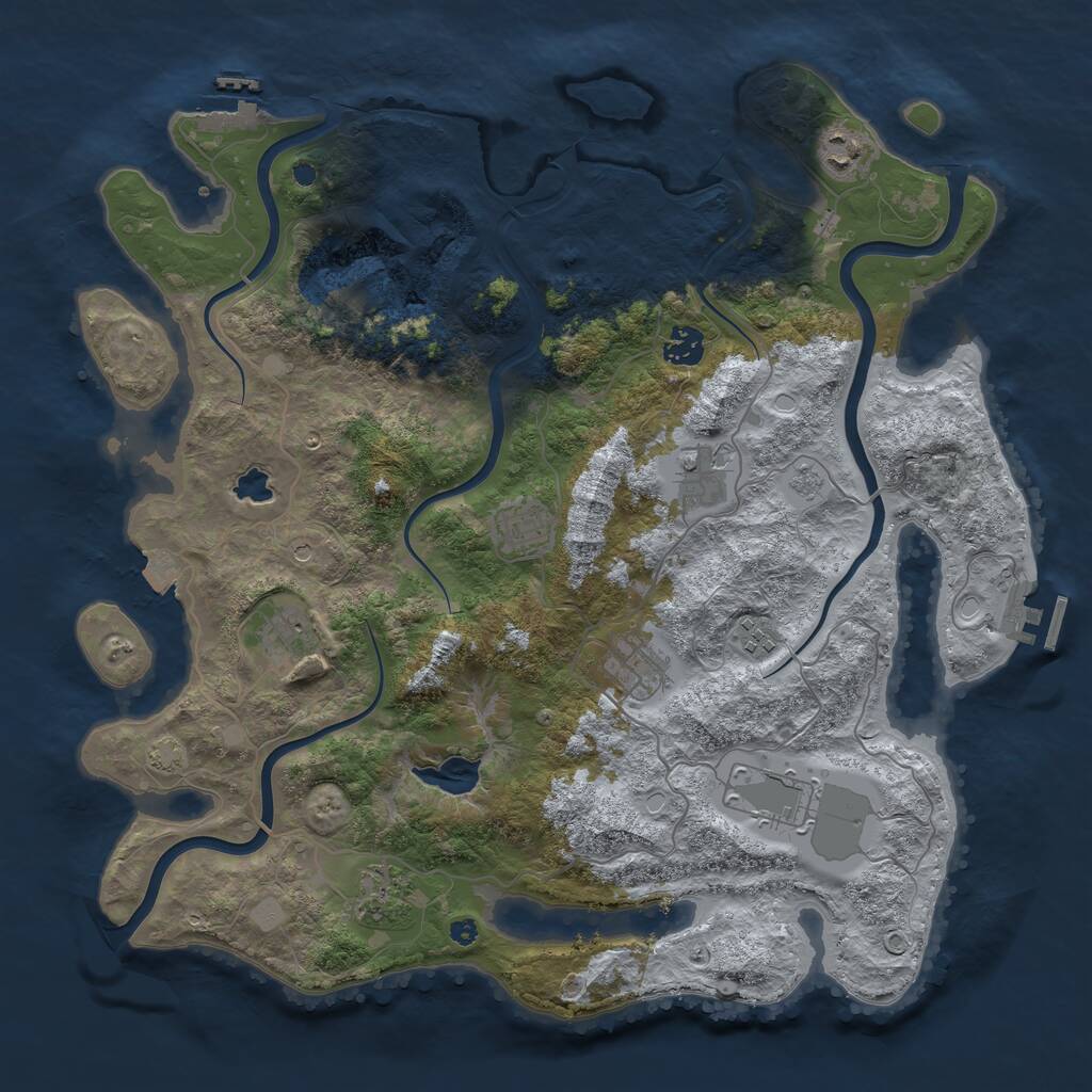 Rust Map: Procedural Map, Size: 4000, Seed: 1785310, 15 Monuments