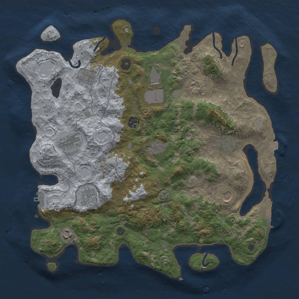 Rust Map: Procedural Map, Size: 4000, Seed: 804267801, 19 Monuments
