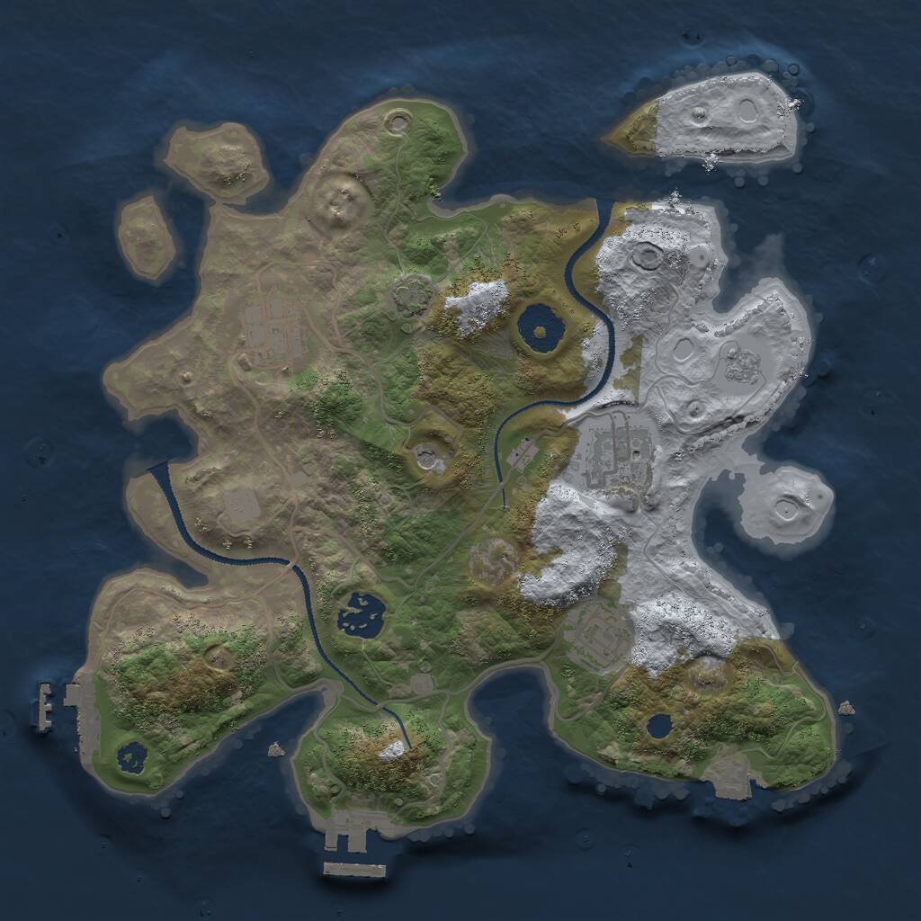 Rust Map: Procedural Map, Size: 3000, Seed: 1394623923, 10 Monuments