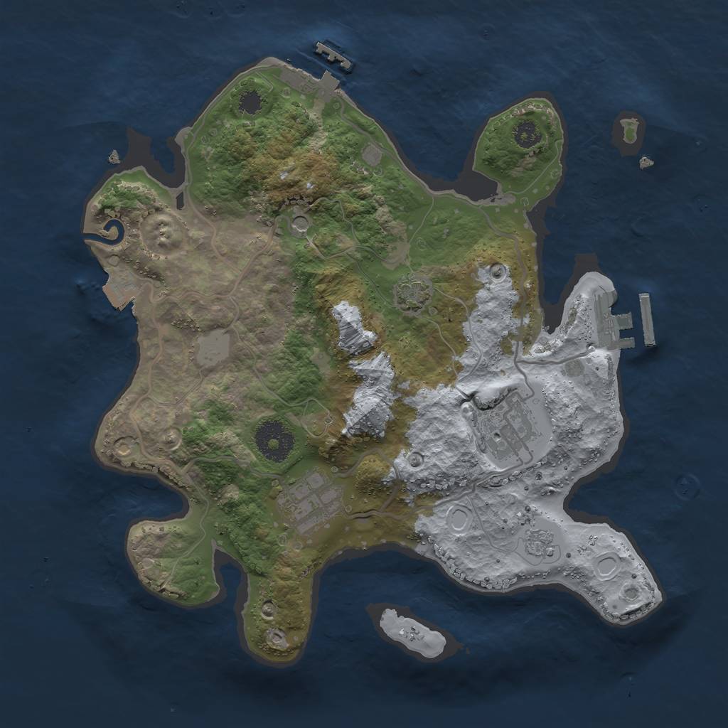 Rust Map: Procedural Map, Size: 2800, Seed: 1843846319, 10 Monuments