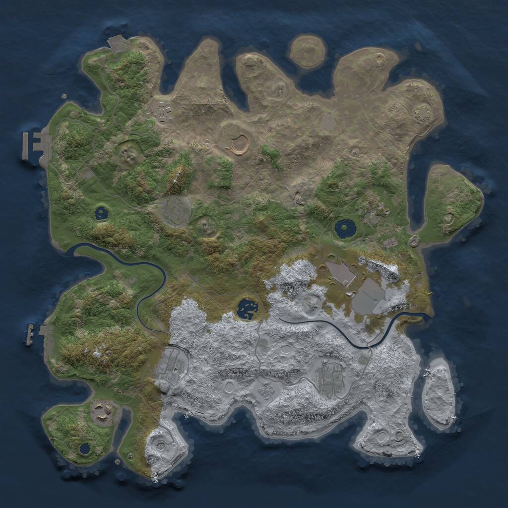 Rust Map: Procedural Map, Size: 3750, Seed: 96673749, 15 Monuments