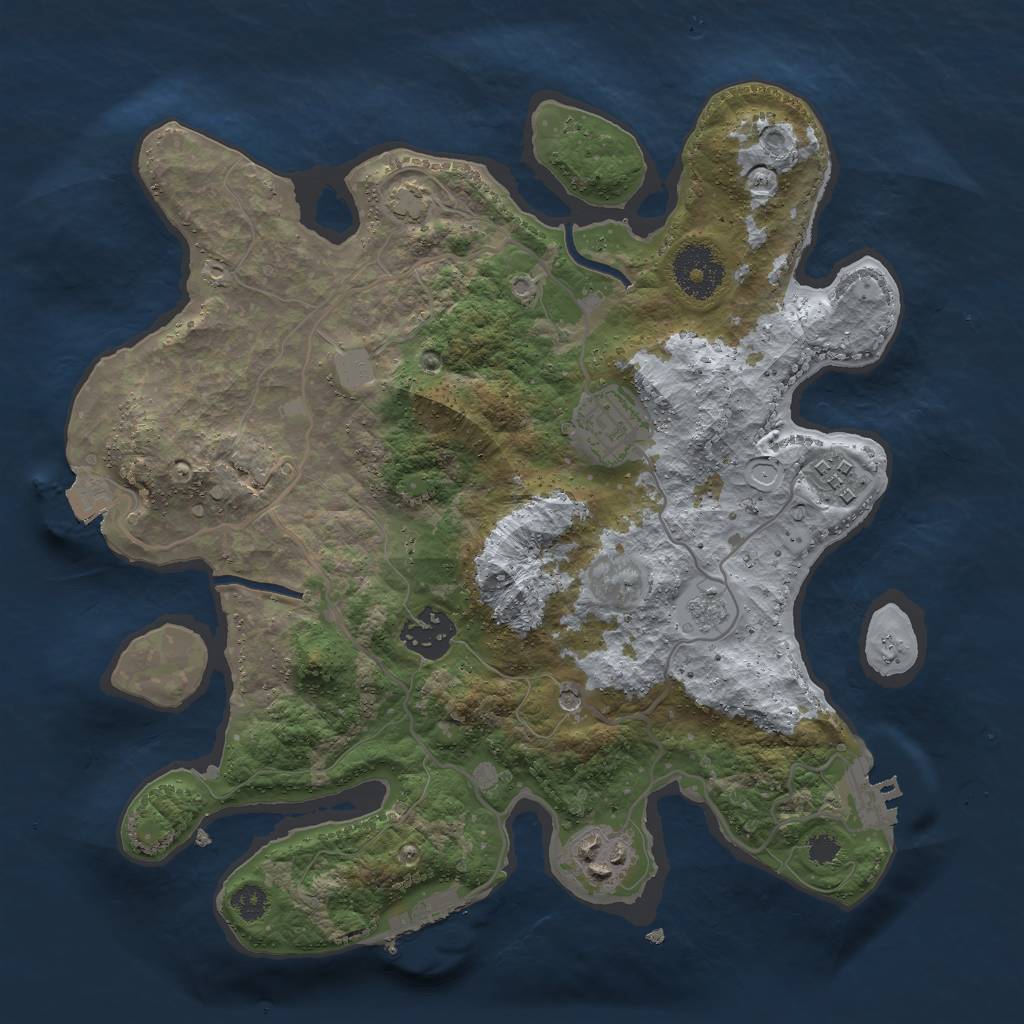 Rust Map: Procedural Map, Size: 3000, Seed: 98068697, 12 Monuments