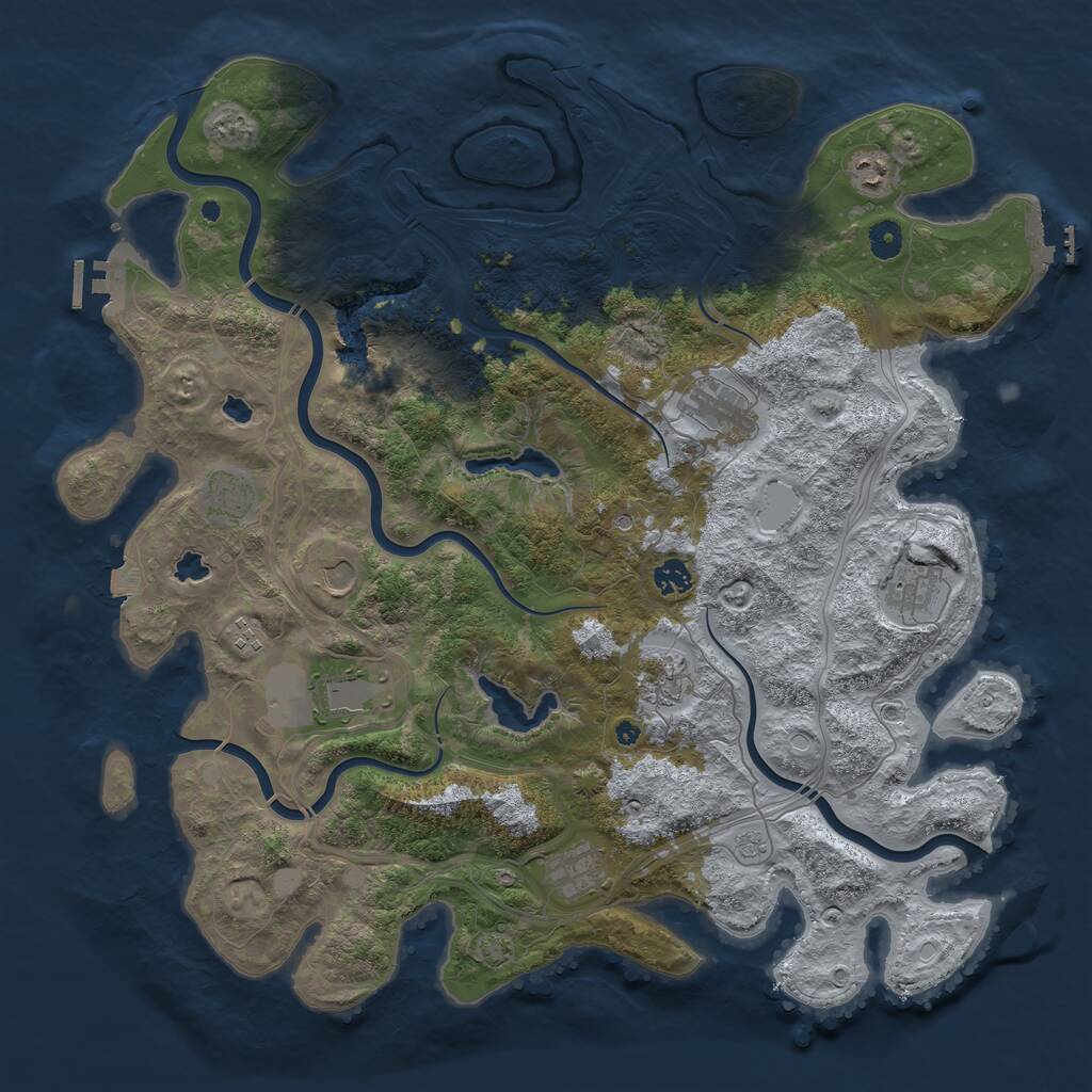 Rust Map: Procedural Map, Size: 4500, Seed: 1466247991, 16 Monuments