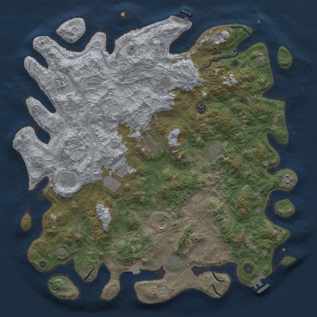 Rust Map: Procedural Map, Size: 4800, Seed: 598172774, 19 Monuments
