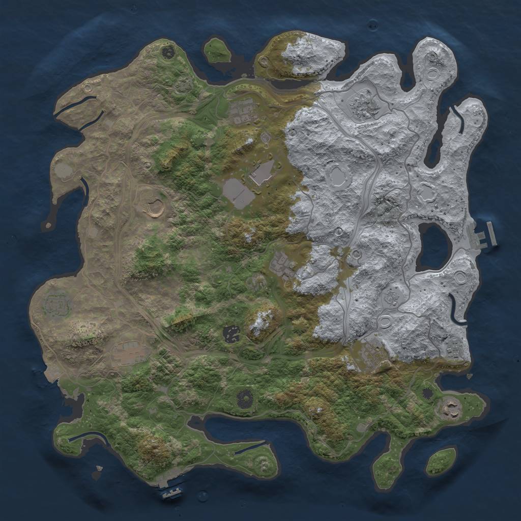 Rust Map: Procedural Map, Size: 4250, Seed: 957295092, 19 Monuments