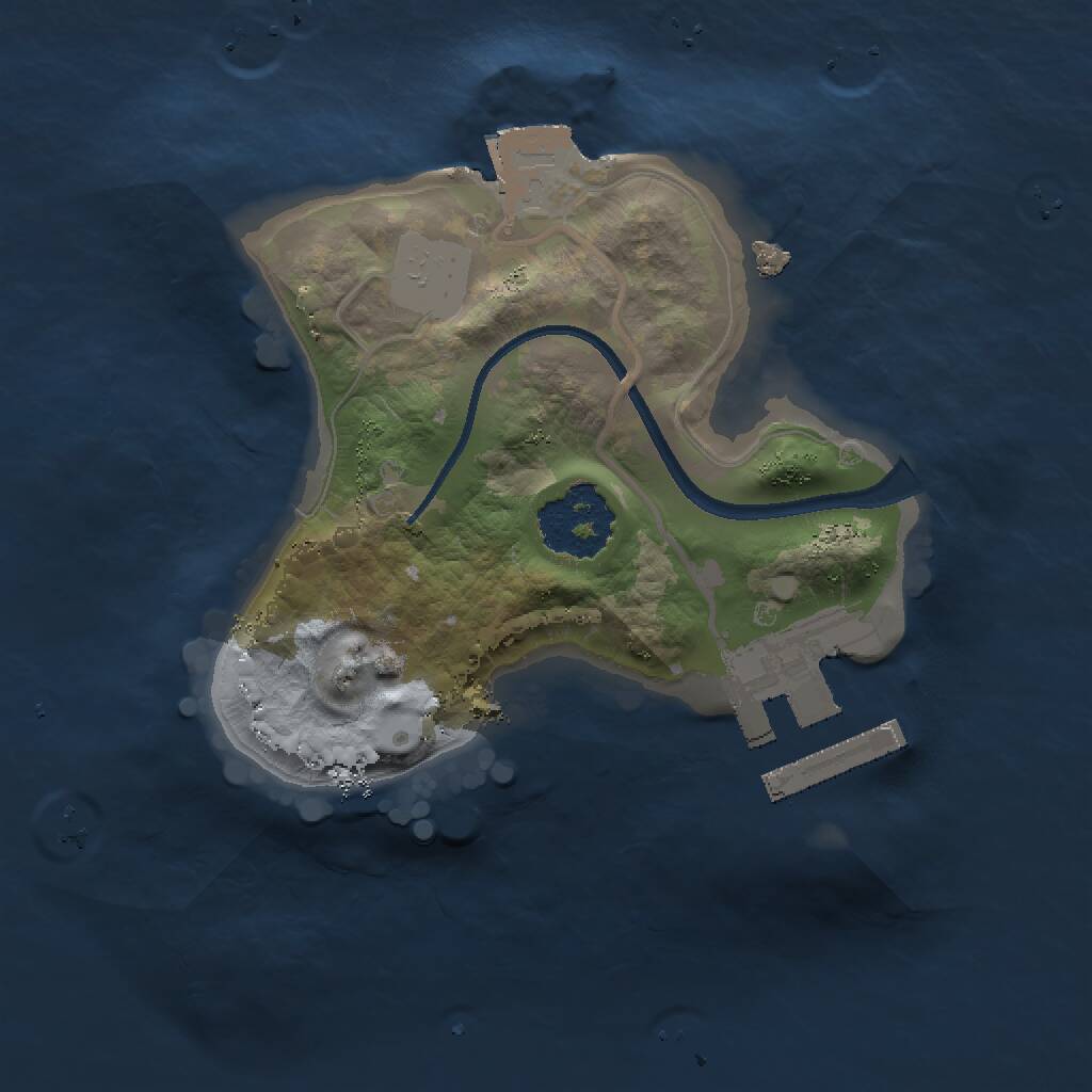 Rust Map: Procedural Map, Size: 1500, Seed: 911, 2 Monuments
