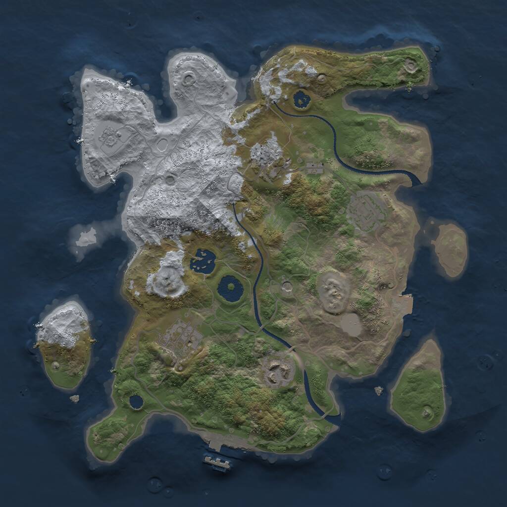 Rust Map: Procedural Map, Size: 3000, Seed: 1732924692, 9 Monuments