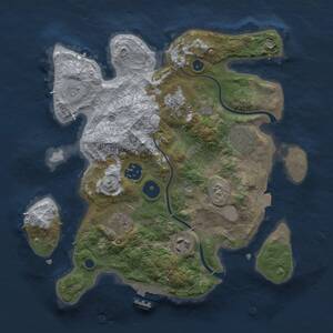 Thumbnail Rust Map: Procedural Map, Size: 3000, Seed: 1732924692, 9 Monuments