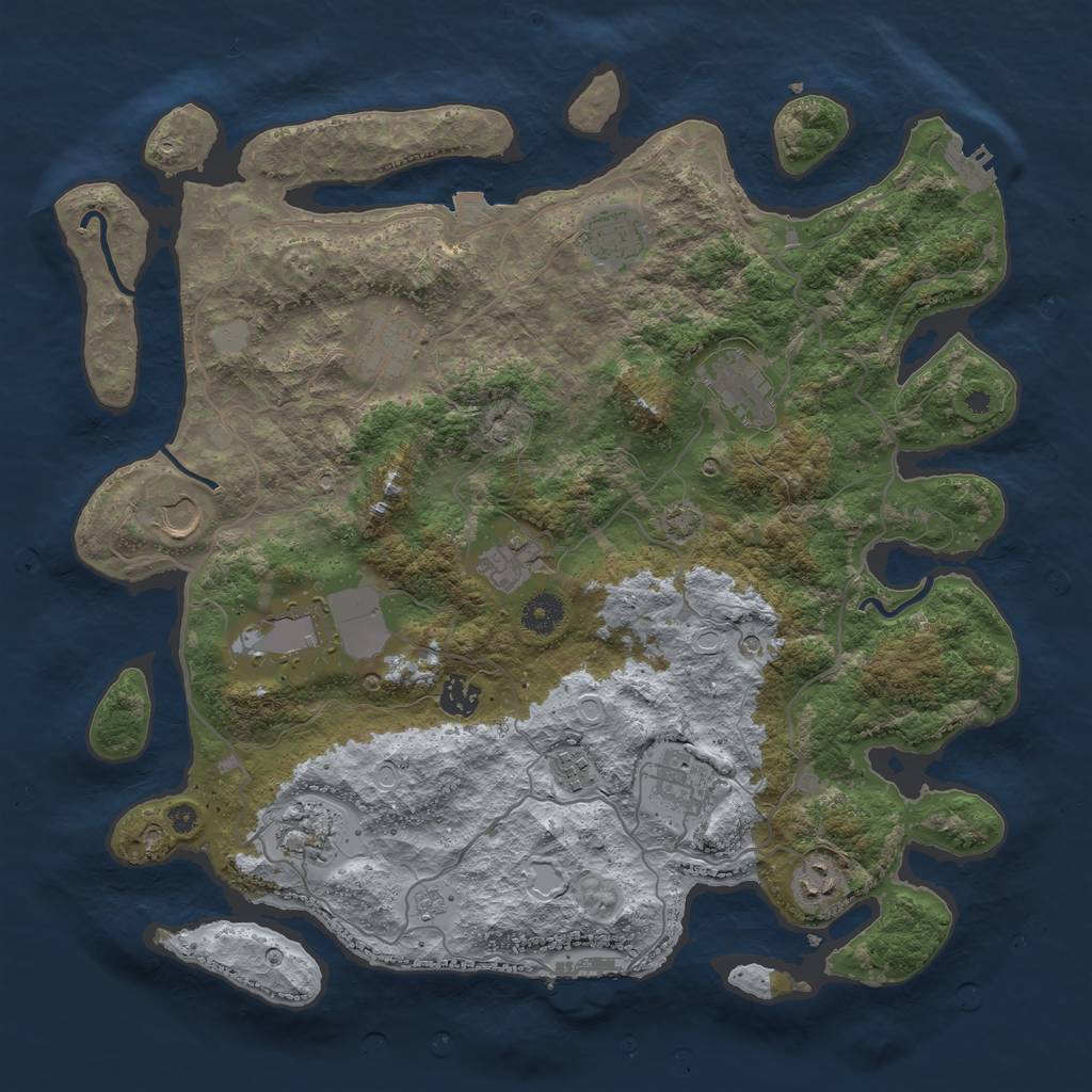 Rust Map: Procedural Map, Size: 4000, Seed: 1536563033, 19 Monuments