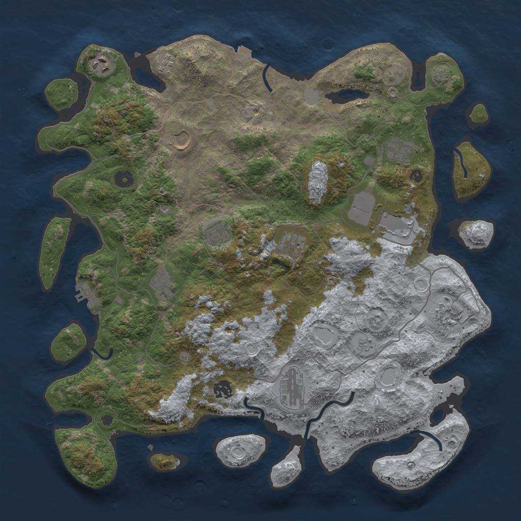 Rust Map: Procedural Map, Size: 4200, Seed: 20231130, 18 Monuments
