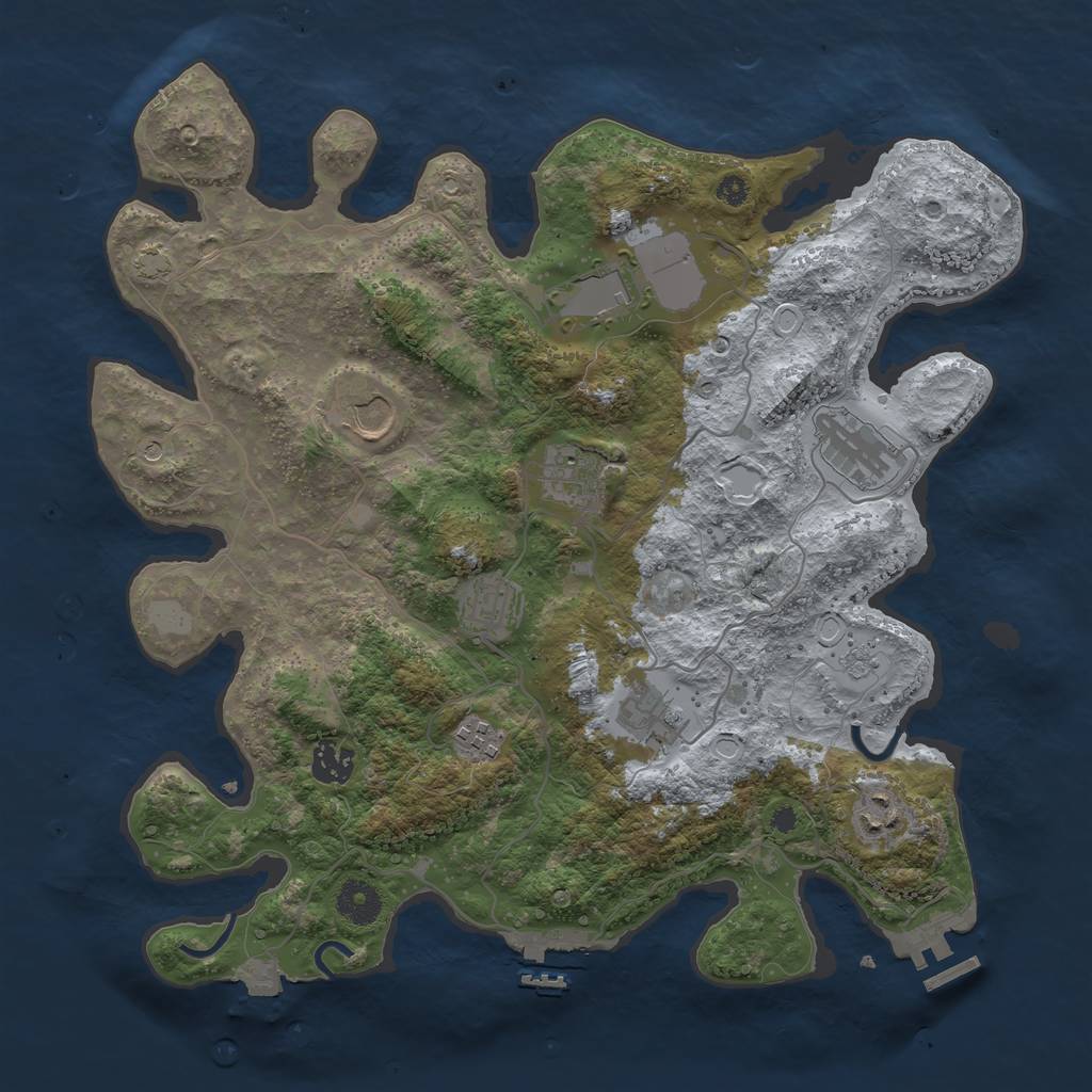 Rust Map: Procedural Map, Size: 3700, Seed: 1617256697, 17 Monuments