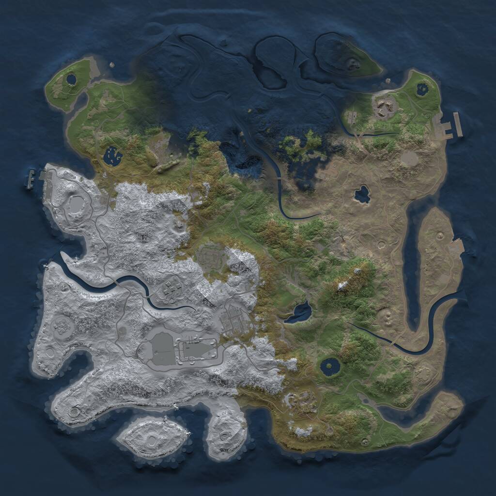 Rust Map: Procedural Map, Size: 4000, Seed: 1825649990, 15 Monuments