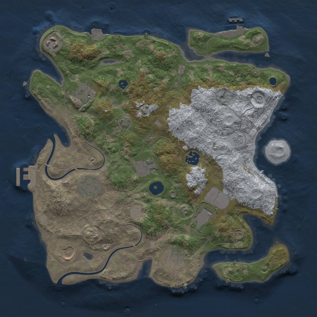 Rust Map: Procedural Map, Size: 3500, Seed: 1128, 14 Monuments