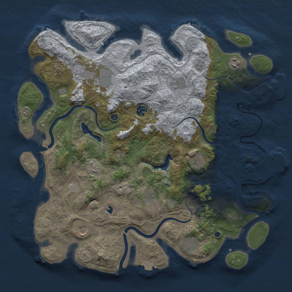 Rust Map: Procedural Map, Size: 4250, Seed: 1064263995, 15 Monuments