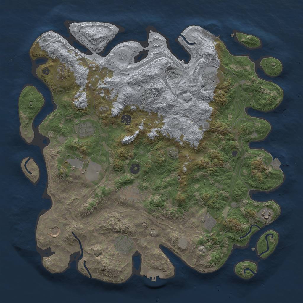 Rust Map: Procedural Map, Size: 4250, Seed: 1064263995, 19 Monuments