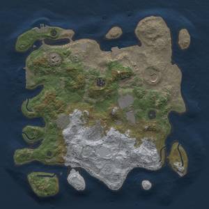 Thumbnail Rust Map: Procedural Map, Size: 3500, Seed: 1306259985, 15 Monuments