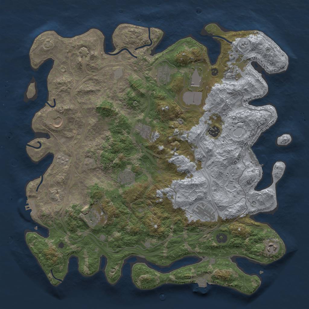 Rust Map: Procedural Map, Size: 4250, Seed: 998068, 19 Monuments