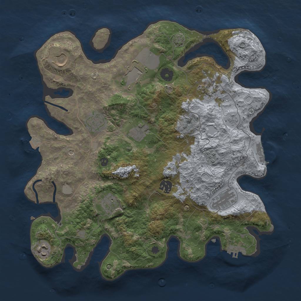 Rust Map: Procedural Map, Size: 3500, Seed: 94402137, 18 Monuments