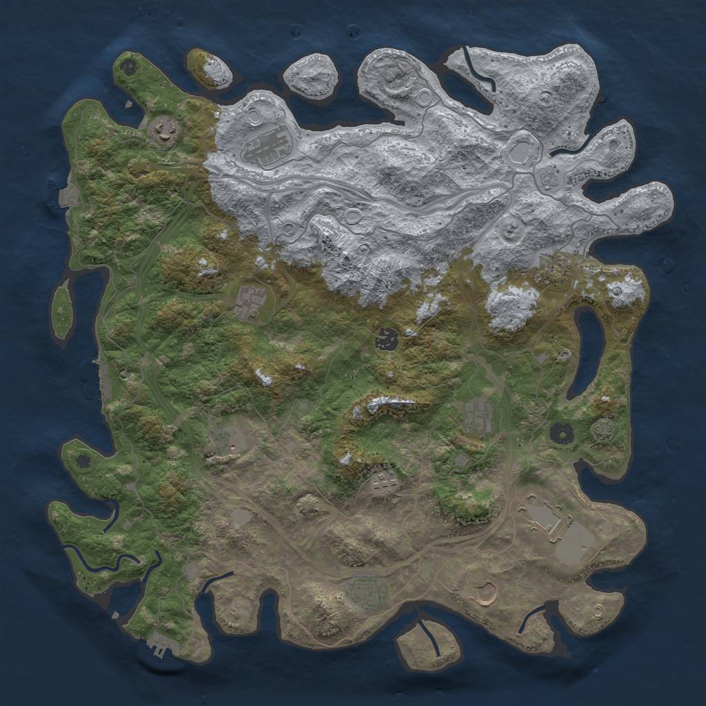 Rust Map: Procedural Map, Size: 4500, Seed: 959366372, 19 Monuments