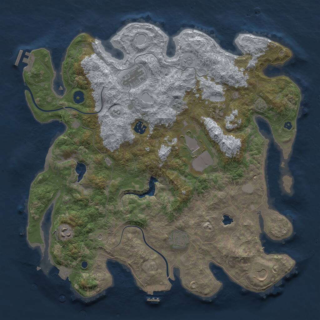 Rust Map: Procedural Map, Size: 4000, Seed: 1956527033, 14 Monuments