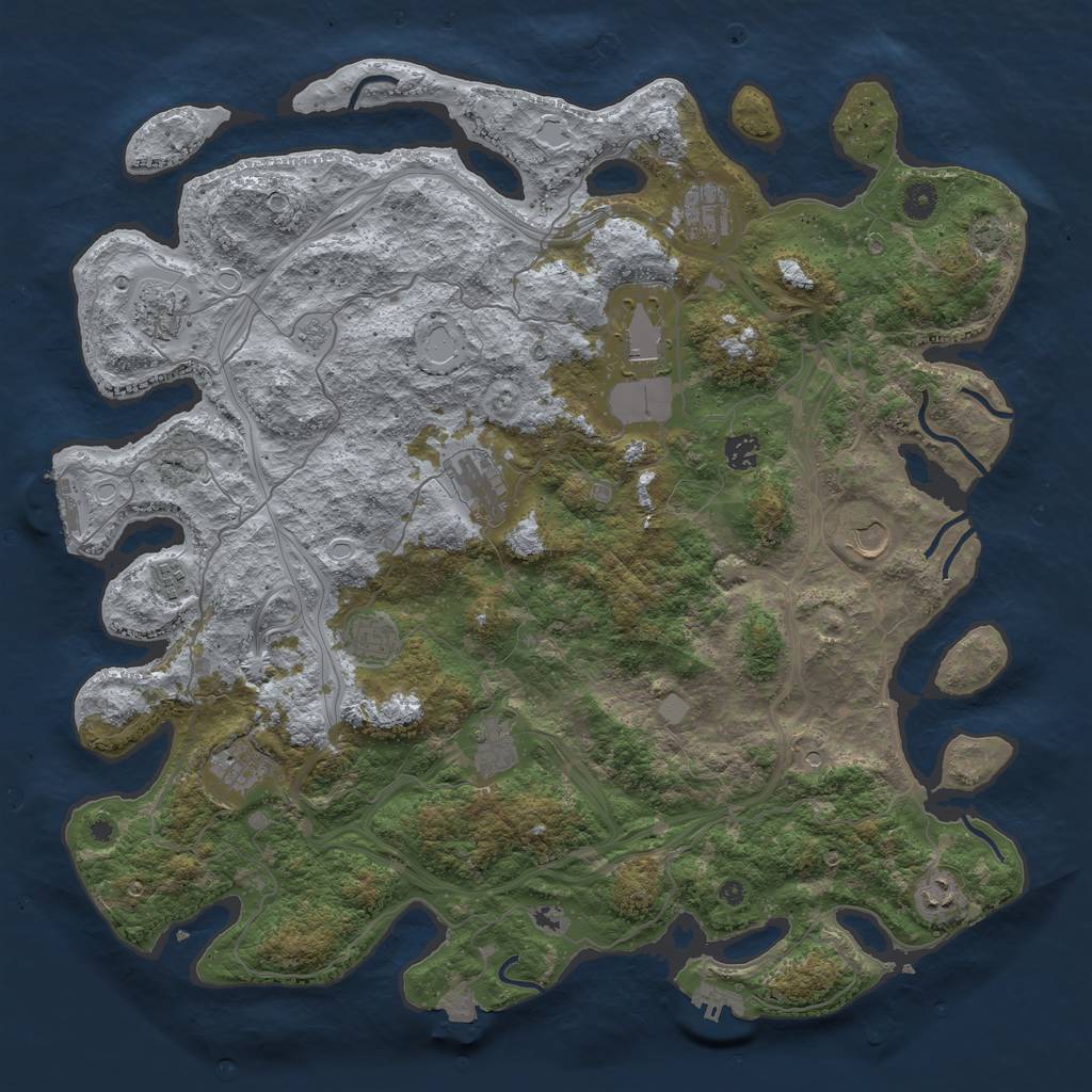 Rust Map: Procedural Map, Size: 4500, Seed: 1999215859, 19 Monuments