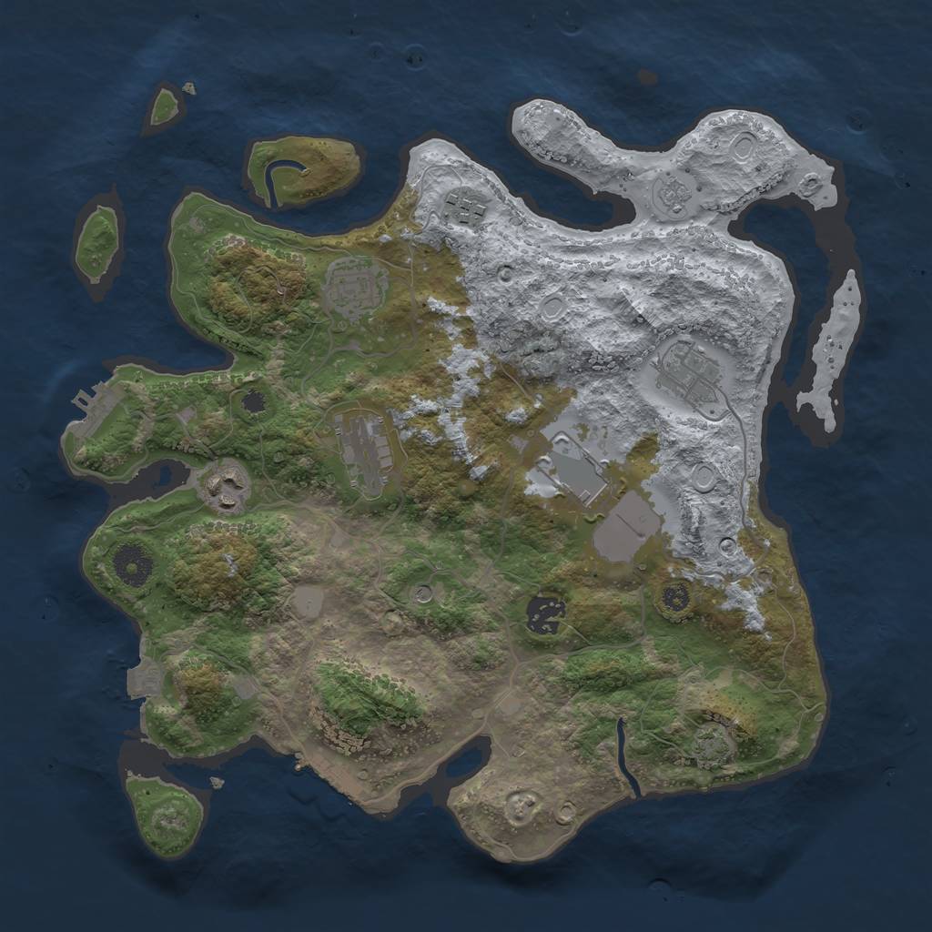 Rust Map: Procedural Map, Size: 3500, Seed: 87992113, 15 Monuments