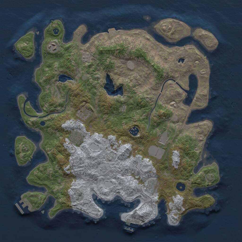 Rust Map: Procedural Map, Size: 4000, Seed: 945600402, 13 Monuments
