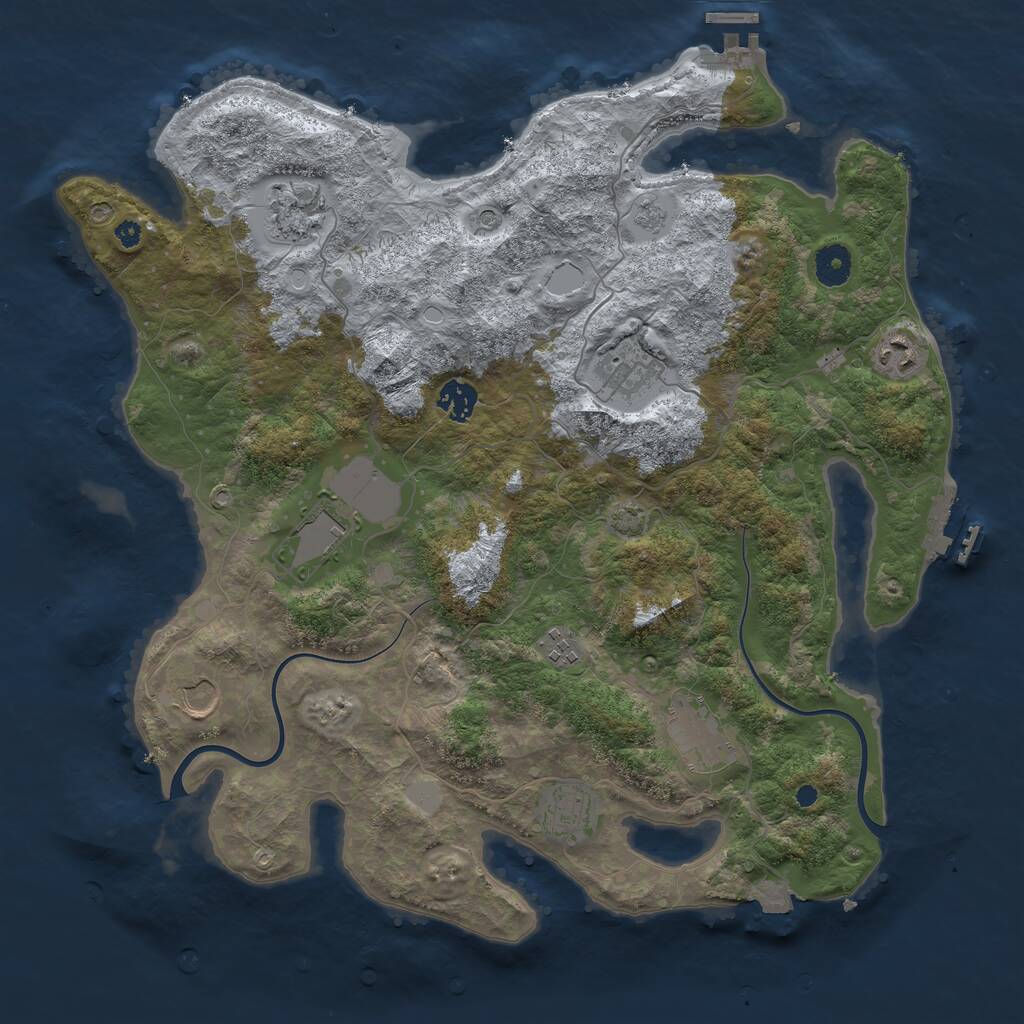 Rust Map: Procedural Map, Size: 3900, Seed: 29128630, 15 Monuments