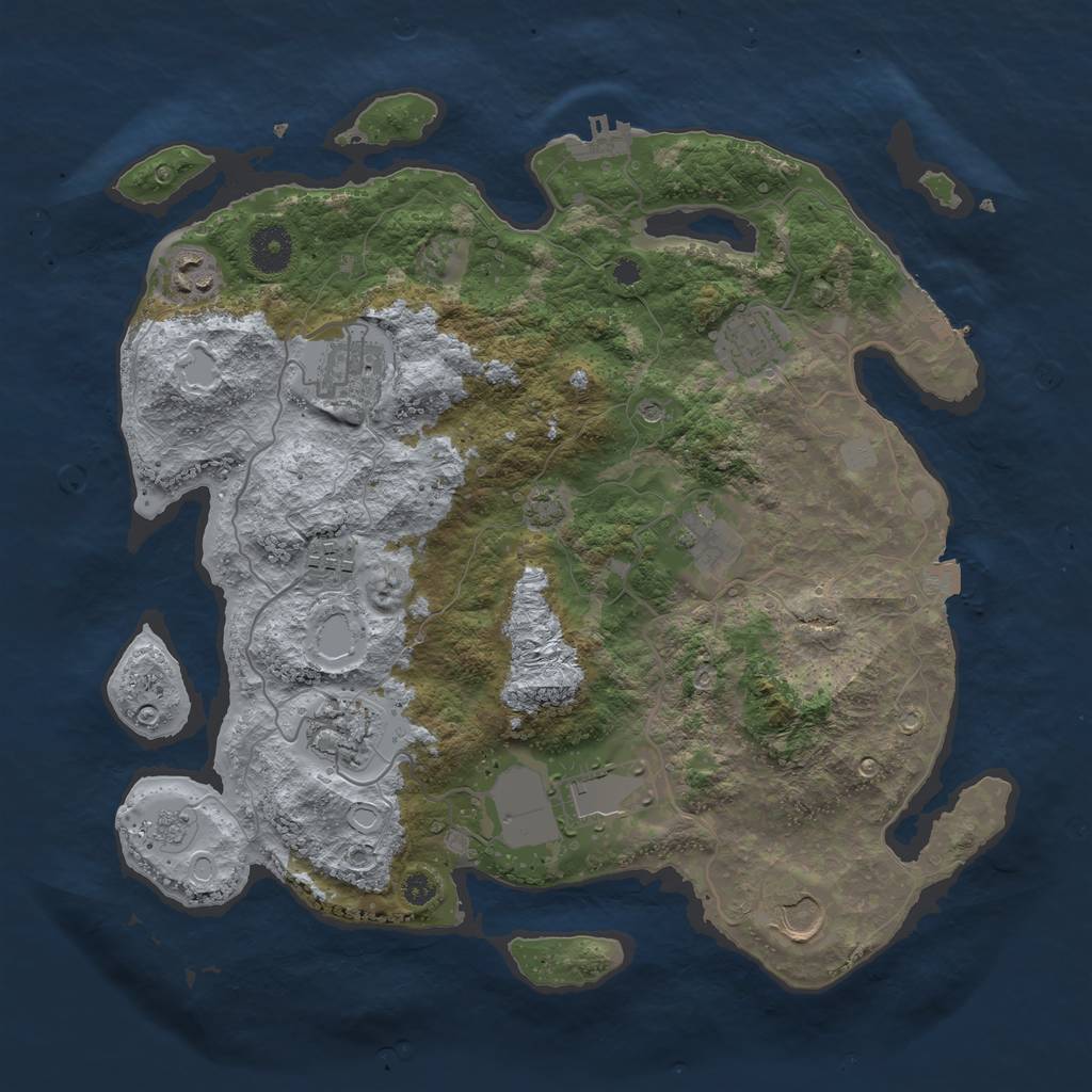 Rust Map: Procedural Map, Size: 3600, Seed: 22410056, 16 Monuments