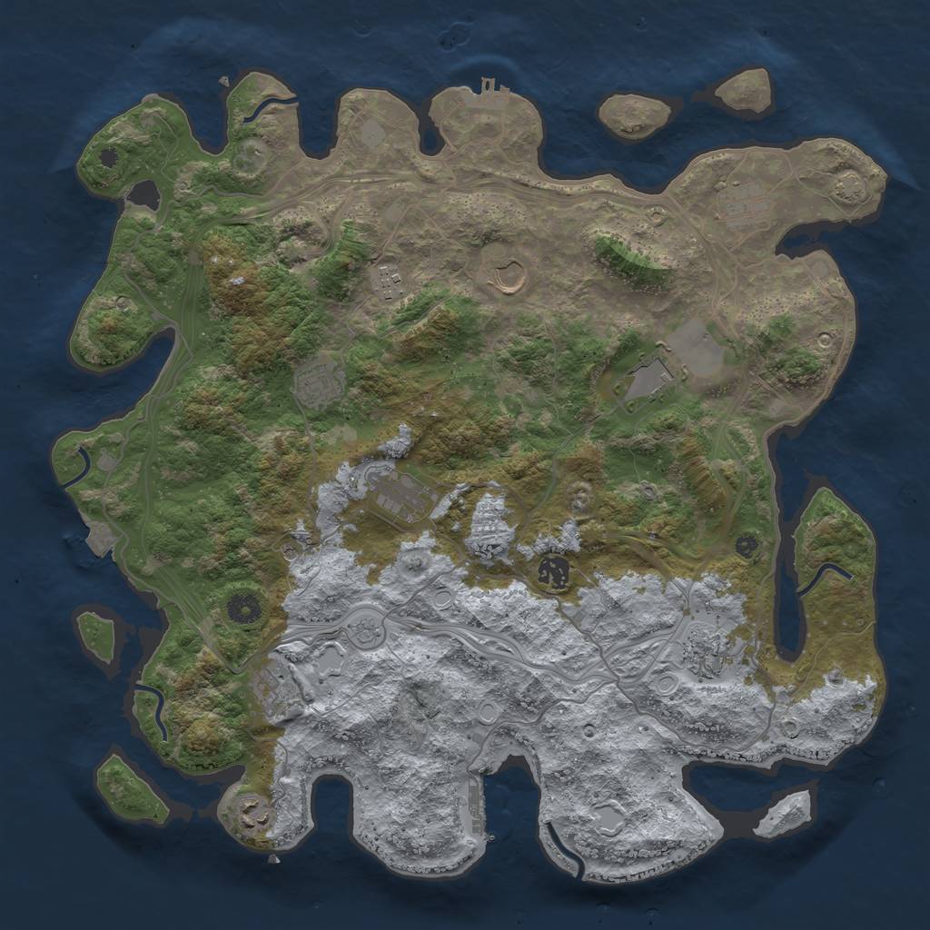 Rust Map: Procedural Map, Size: 4250, Seed: 29764255, 18 Monuments