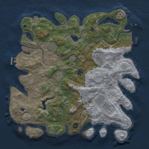 Thumbnail Rust Map: Procedural Map, Size: 4000, Seed: 868975088, 14 Monuments