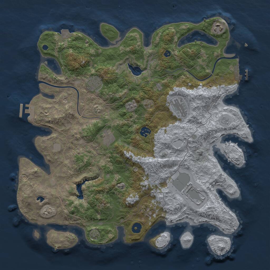 Rust Map: Procedural Map, Size: 4000, Seed: 868975088, 14 Monuments